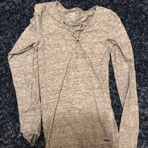 Lace Up Long Sleeve Shirt